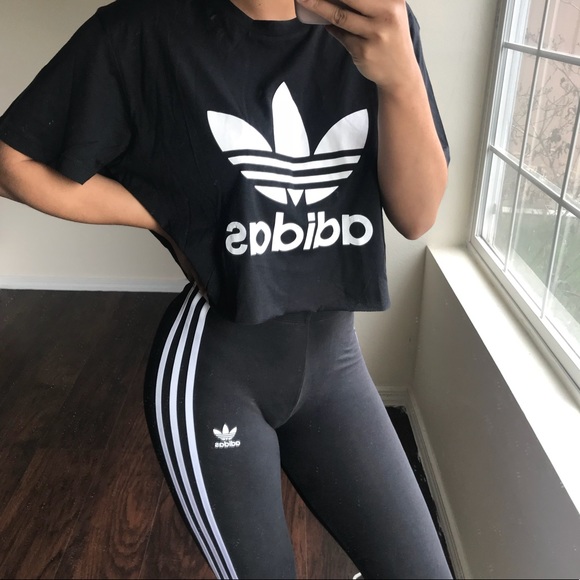 adidas Tops - Black adidas originals crop tee NWT